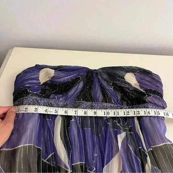 BCBGMaxAzria maxi metallic cocktail dress size 12 - Picture 4 of 12